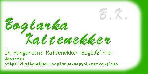 boglarka kaltenekker business card